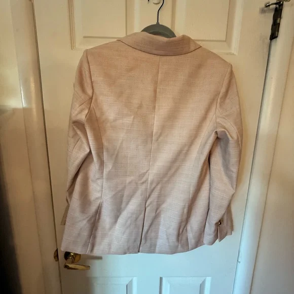 Donna Karan Pink & Cream Blazer with Peplum Detail - Picture 7 of 8